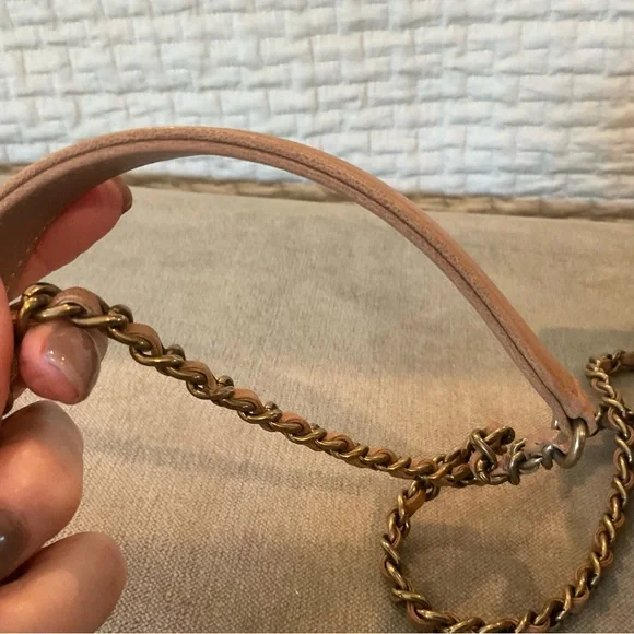 CHANEL Beige Chevron Crossbody Mini Flap Bag - Picture 8 of 13